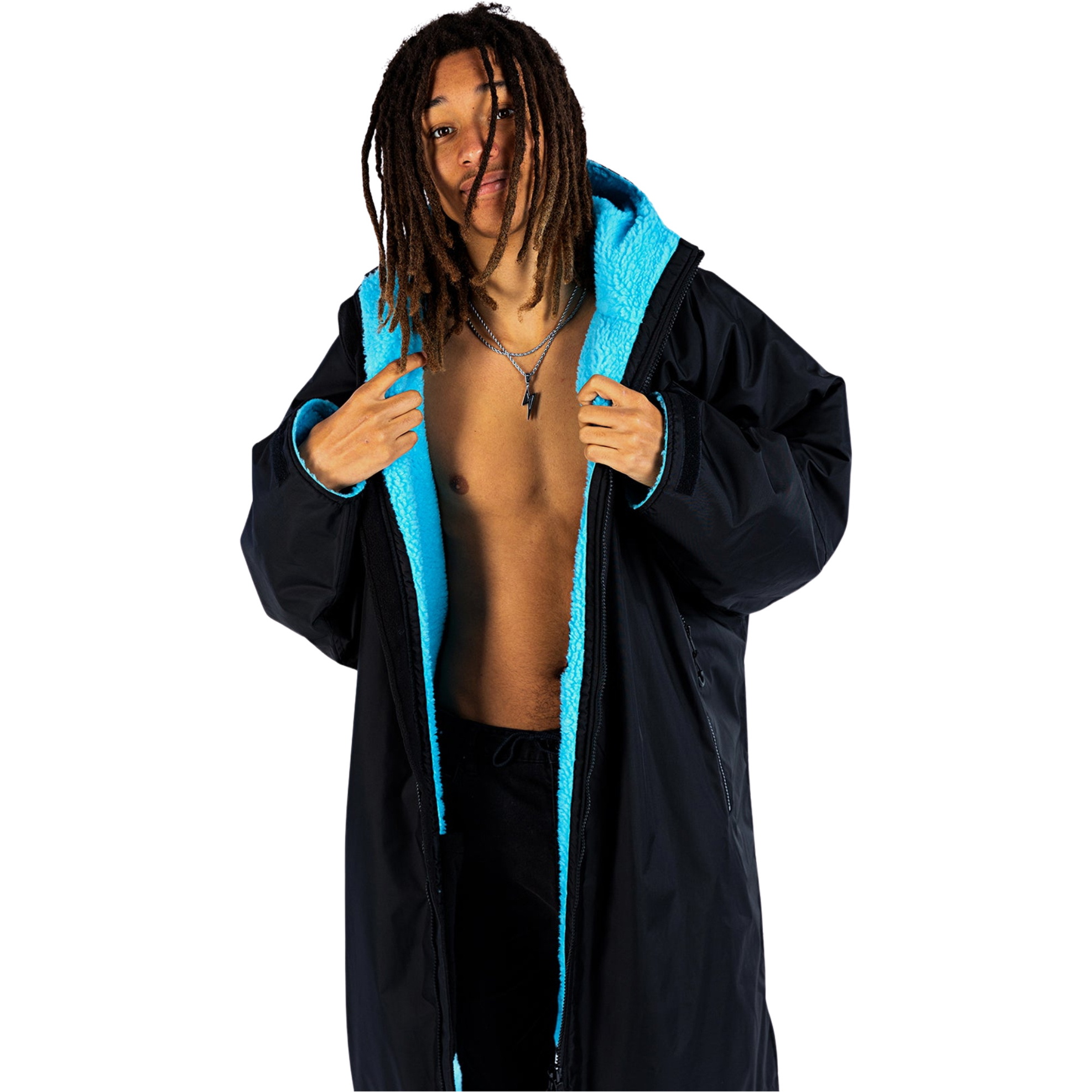 2026 Dryrobe Advance Long Sleeve Changing Robe DALSV3 - Black / Blue